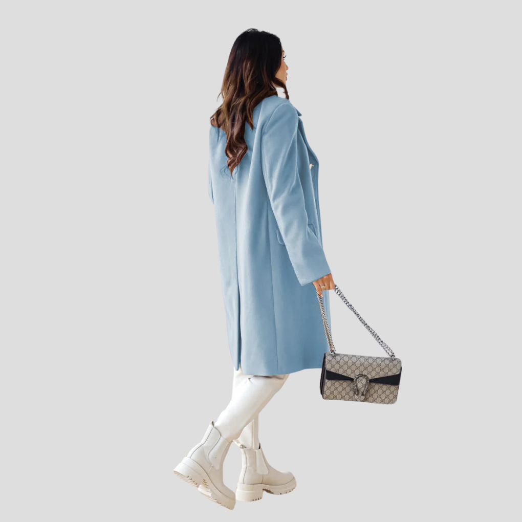 Double-Breasted Wool-Blend Winter Coat