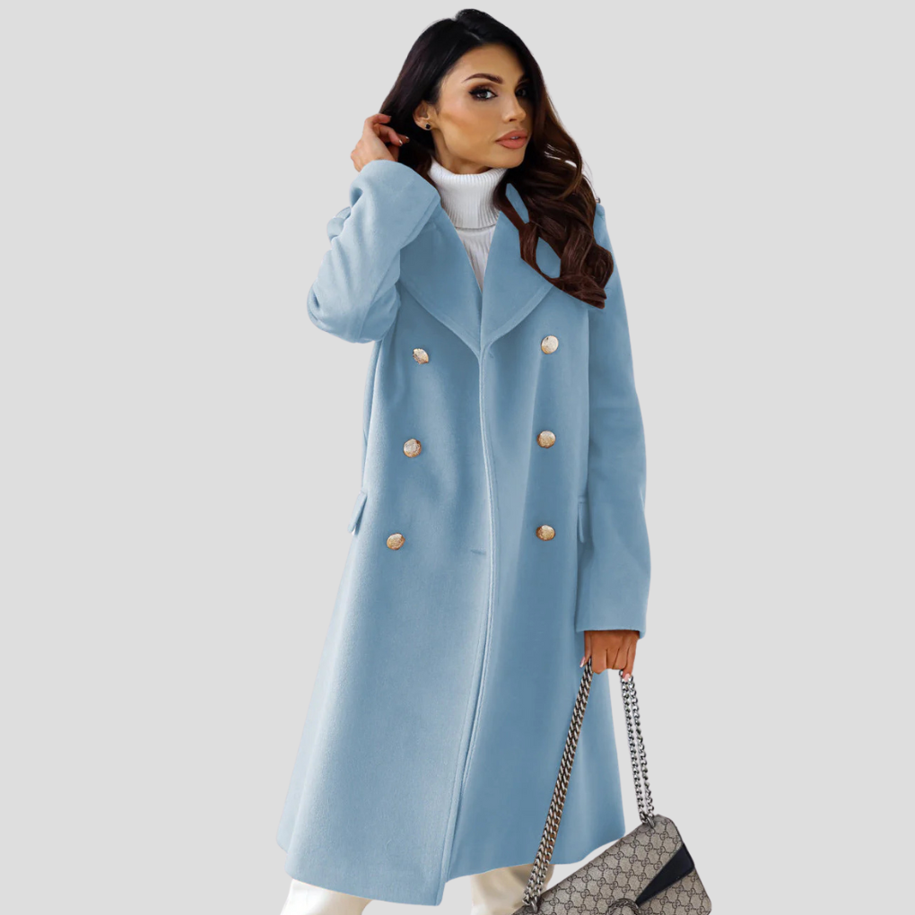 Double-Breasted Wool-Blend Winter Coat