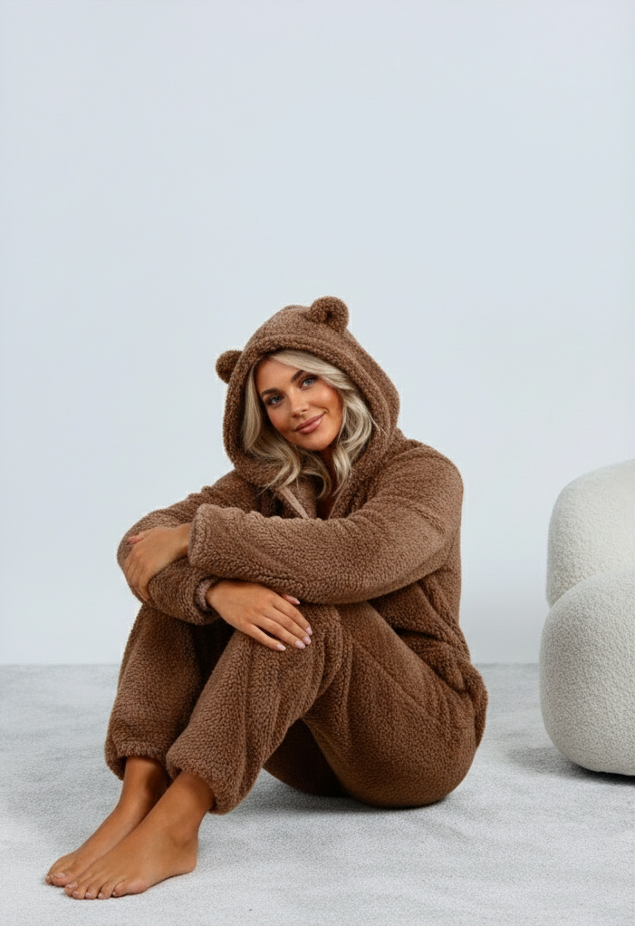 Cozy Fleece Onesie – Soft Teddy Comfort for Relaxed Days